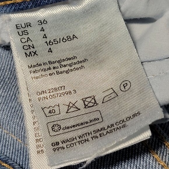 H&M Divided Jeans Womens Size 4 Straight Leg High Waist Light Wash Denim Pants - Picture 5 of 5